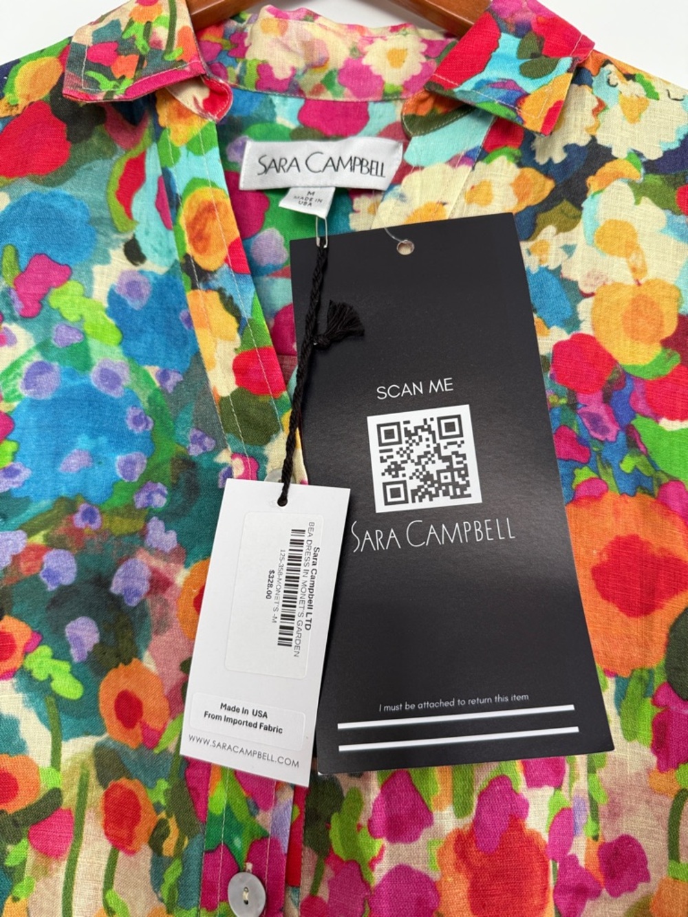 Sara Campbell Multicolor Floral Mini Dress - Bright Pink, Green, Blue, Yellow - Picture 2 of 9